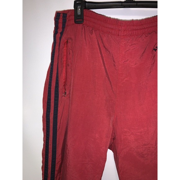 Abercrombie & Fitch Mens Sweatpants Red VTG Spellout Zipper Sides Size Medium - Picture 4 of 8
